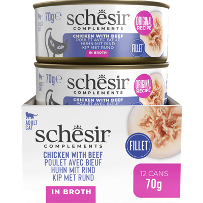 Schesir Cat Complements Kuracie a hovadzie vo vyvare 70g obsah